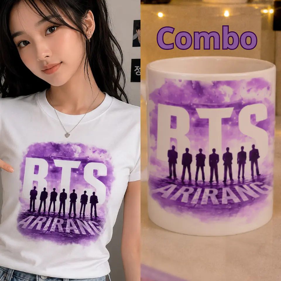 Combo K-Pop BTS Arirang: T-Shirt + Caneca Personalizada 3
