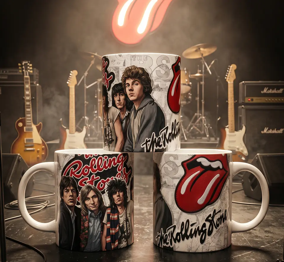 Caneca Rock Clássico The Rolling Stones – Coleção Bandas de Rock 1