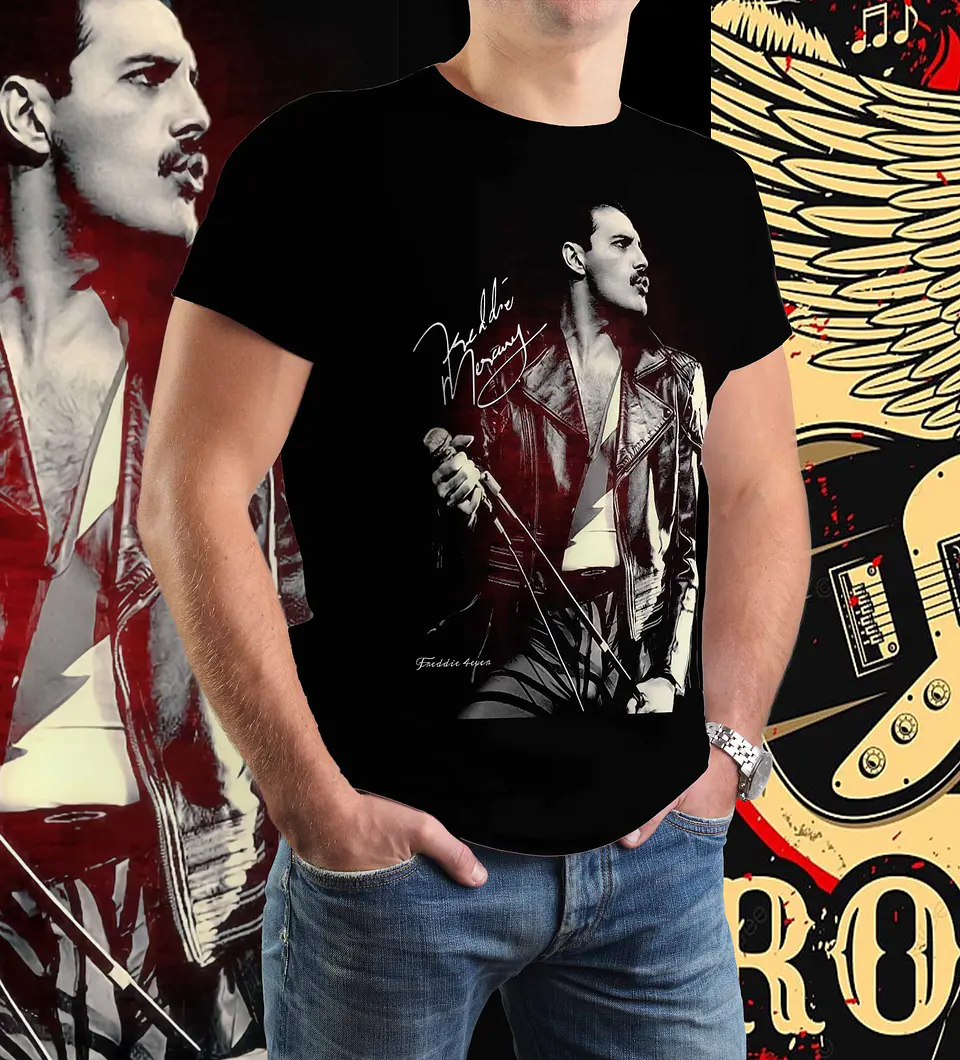 T-Shirt Queen – Tributo Personalizado a uma das Maiores Bandas de Rock de Sempre 1