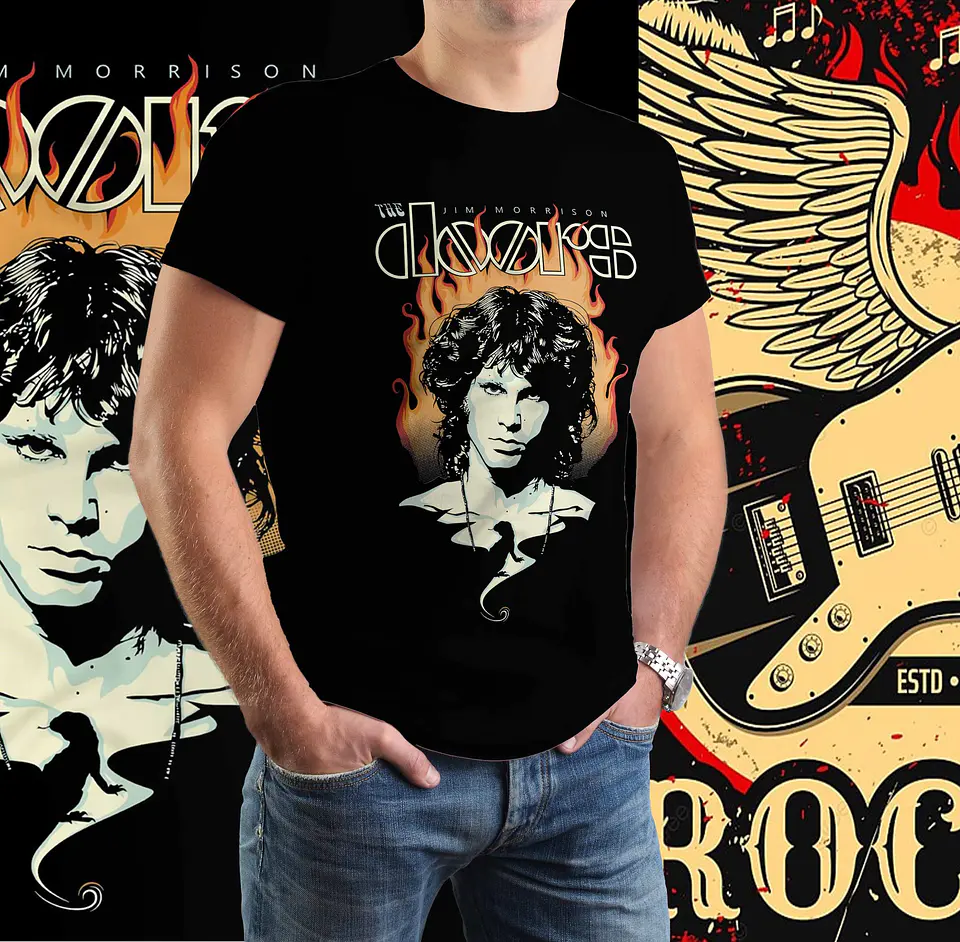 T-Shirt The Doors – Tributo Personalizado a uma das Bandas Mais Icónicas do Rock 1