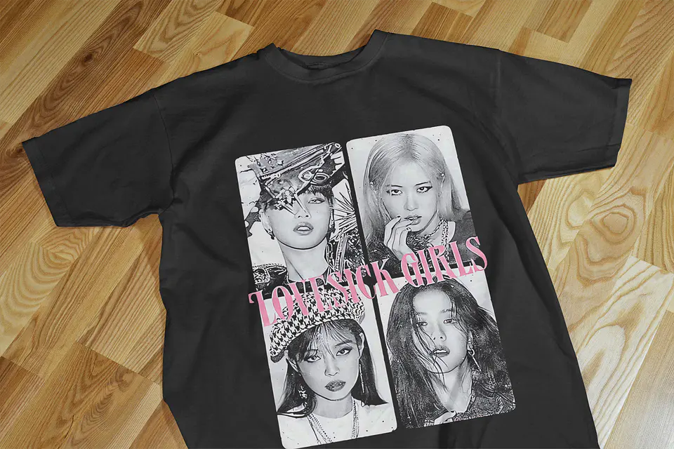 t-shirt Black Pink 8