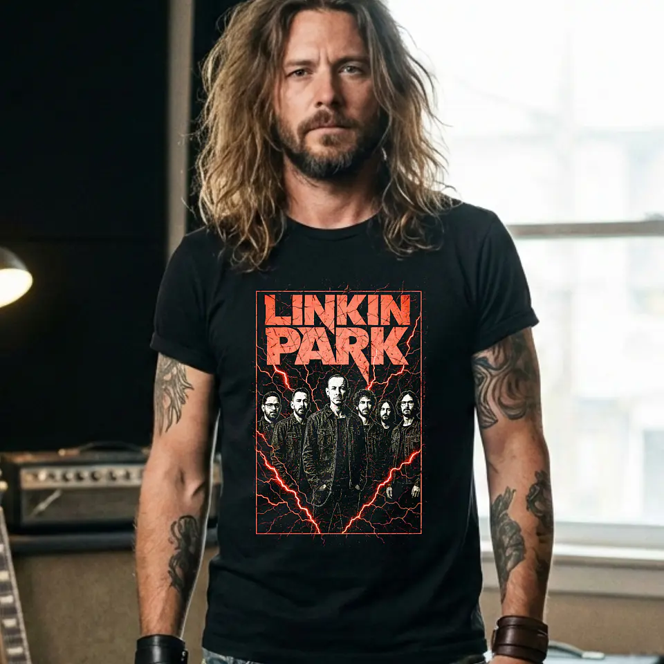 🎸 T-Shirt Linkin Park – Coleção Hybrid Lightning: O Legado do Nu Metal Premium 1