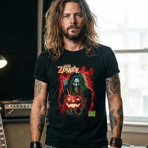 T-shirt Rob Zombie: O Terror Psicadélico e o Industrial Metal com Qualidade Premium