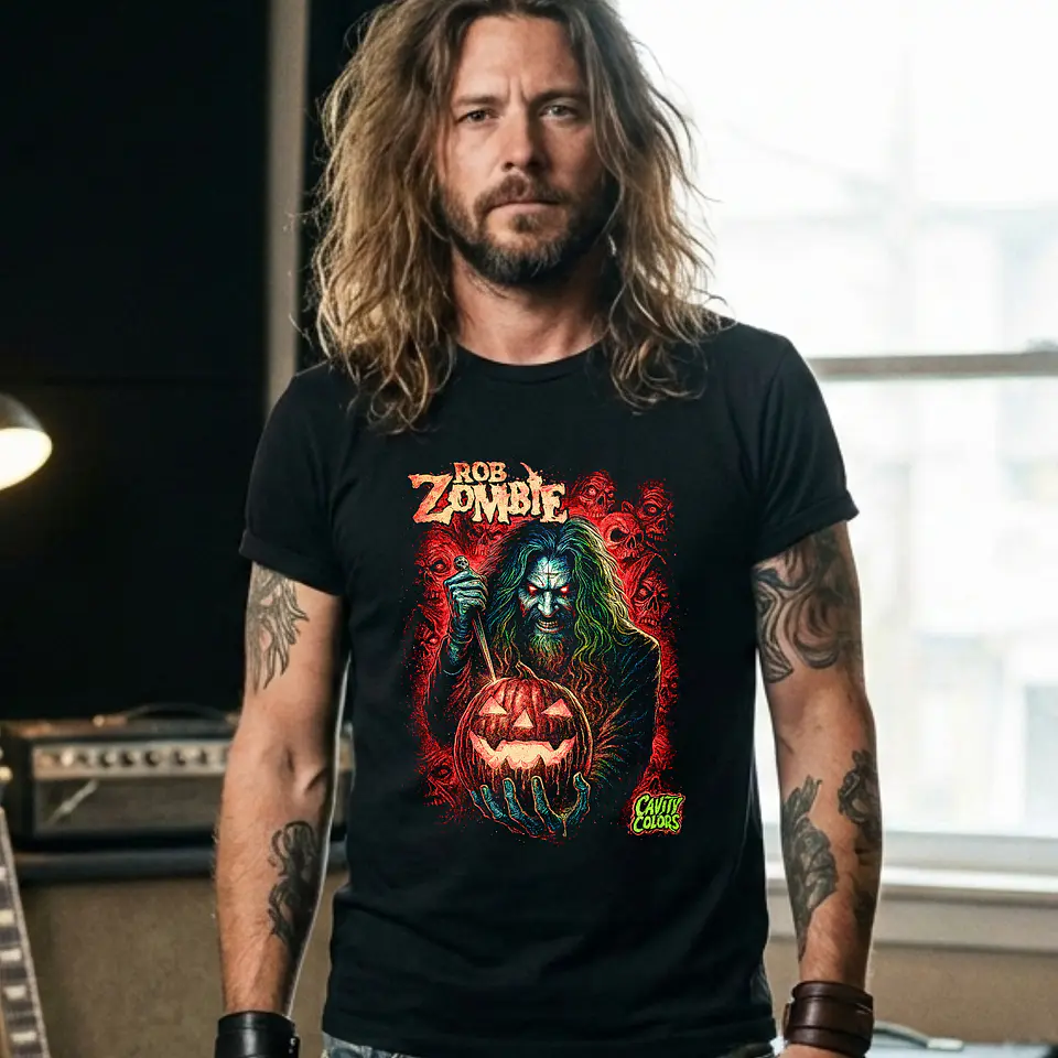 T-shirt Rob Zombie: O Terror Psicadélico e o Industrial Metal com Qualidade Premium 1