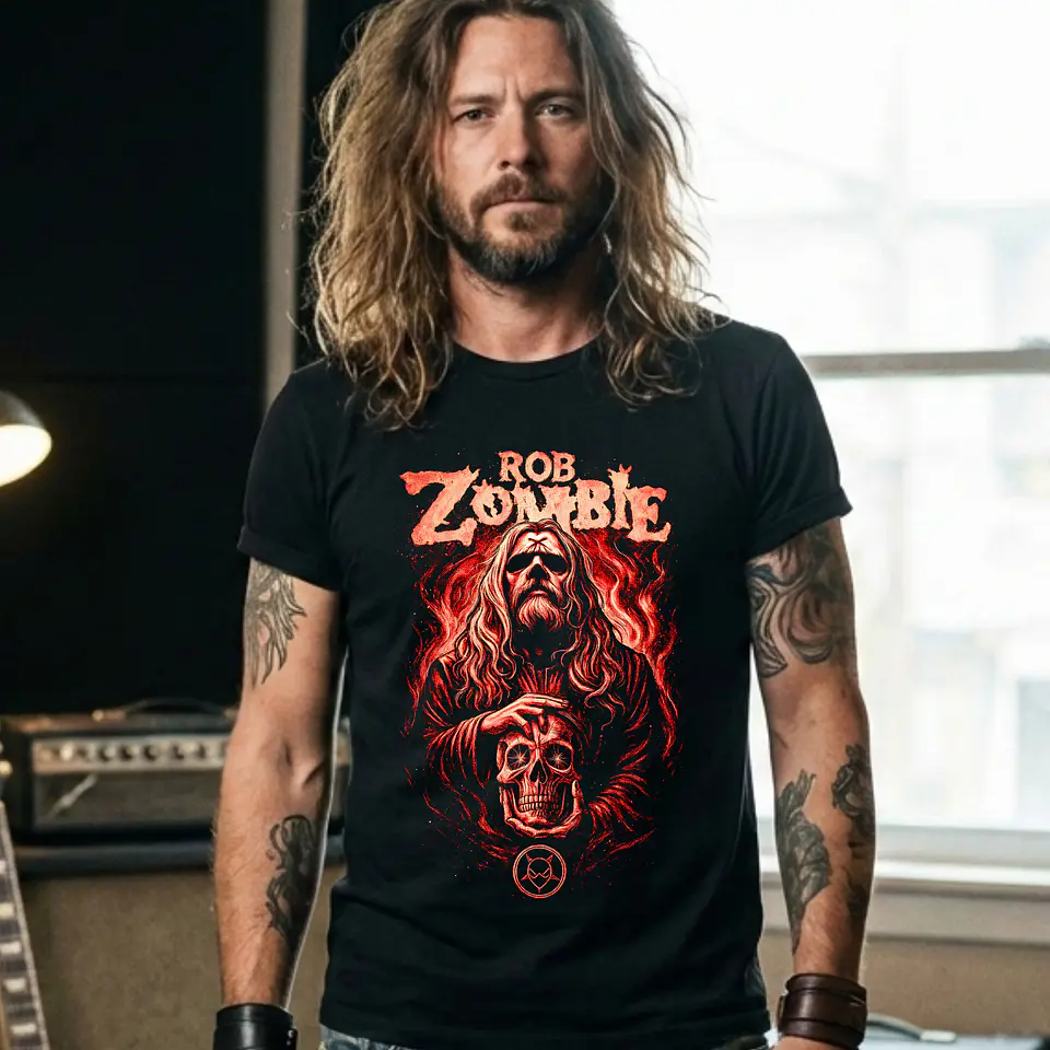 T-shirt Rob Zombie: O Terror Psicadélico e o Industrial Metal com Qualidade Premium 2