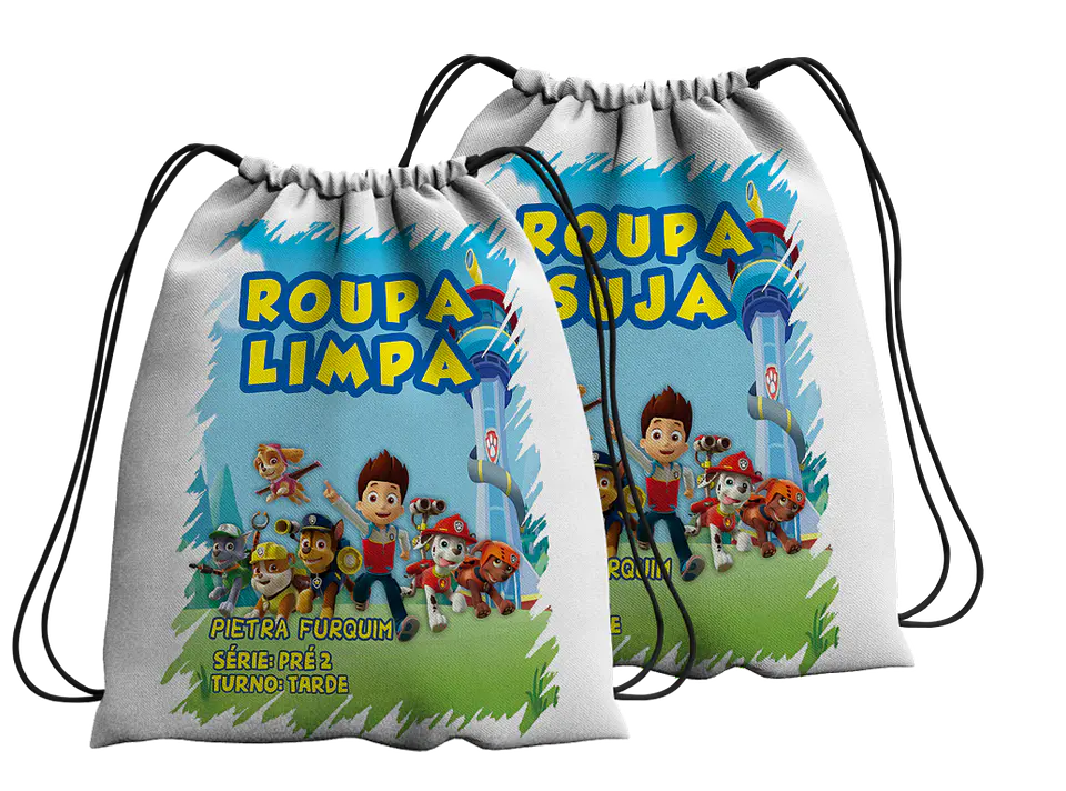 Conjunto de Sacos de Roupa Limpa e Roupa Suja – Coleção Escolar & ATLs 1