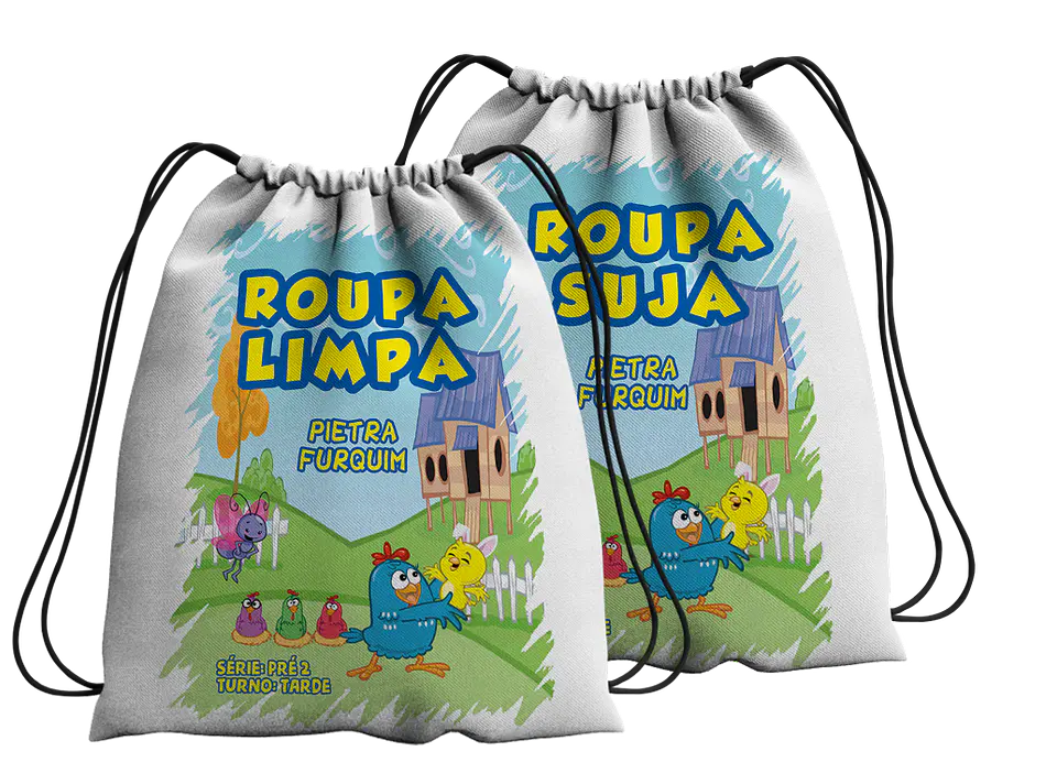 Conjunto de Sacos de Roupa Limpa e Roupa Suja – Coleção Escolar & ATLs 2