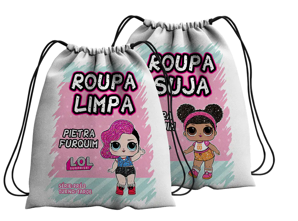 Conjunto de Sacos de Roupa Limpa e Roupa Suja – Coleção Escolar & ATLs 3
