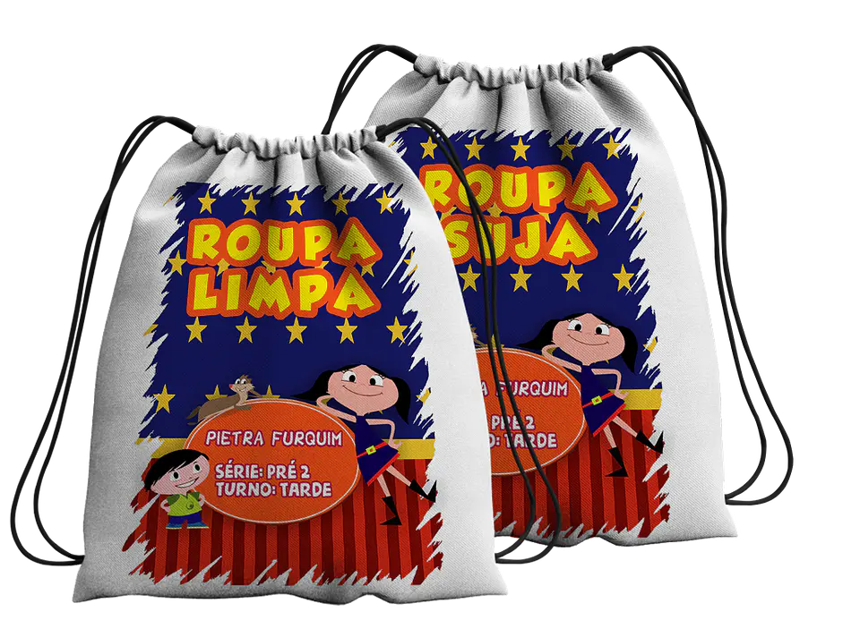 Conjunto de Sacos de Roupa Limpa e Roupa Suja – Coleção Escolar & ATLs 5