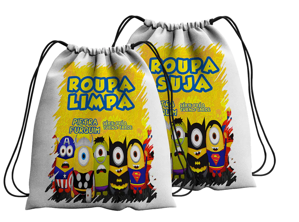 Conjunto de Sacos de Roupa Limpa e Roupa Suja – Coleção Escolar & ATLs 6