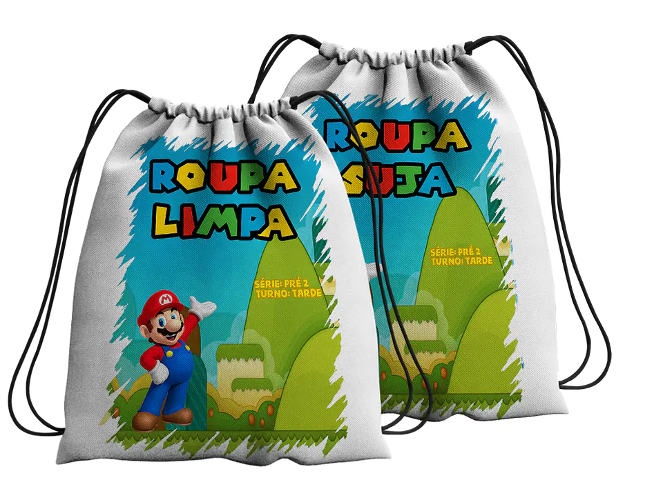 Conjunto de Sacos de Roupa Limpa e Roupa Suja – Coleção Escolar & ATLs 7