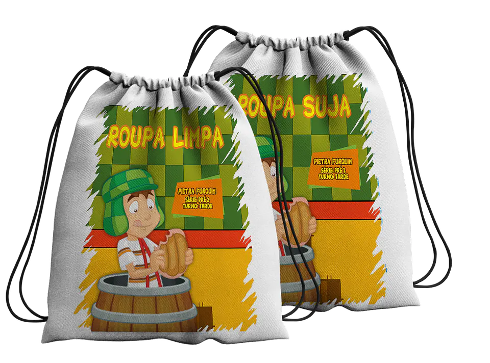 Conjunto de Sacos de Roupa Limpa e Roupa Suja – Coleção Escolar & ATLs 8