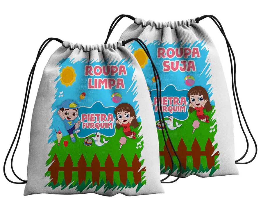 Conjunto de Sacos de Roupa Limpa e Roupa Suja – Coleção Escolar & ATLs 12