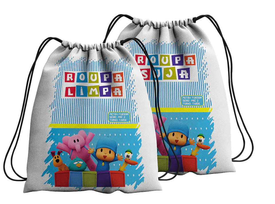 Conjunto de Sacos de Roupa Limpa e Roupa Suja – Coleção Escolar & ATLs 13