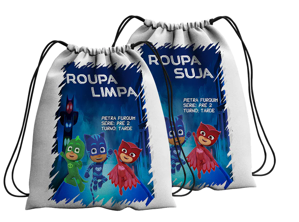 Conjunto de Sacos de Roupa Limpa e Roupa Suja – Coleção Escolar & ATLs 14