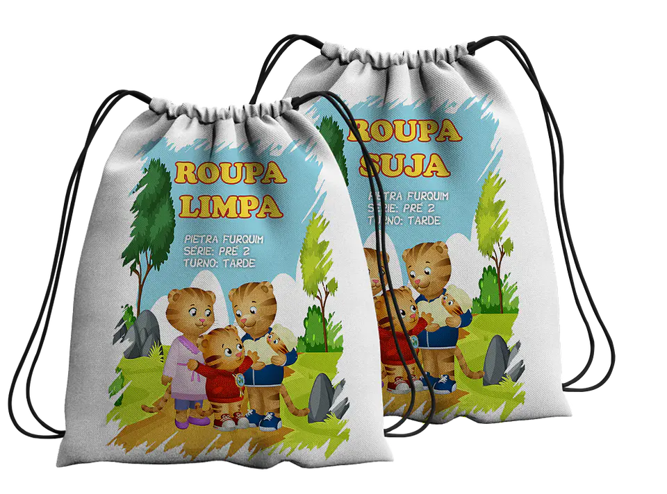 Conjunto de Sacos de Roupa Limpa e Roupa Suja – Coleção Escolar & ATLs 16