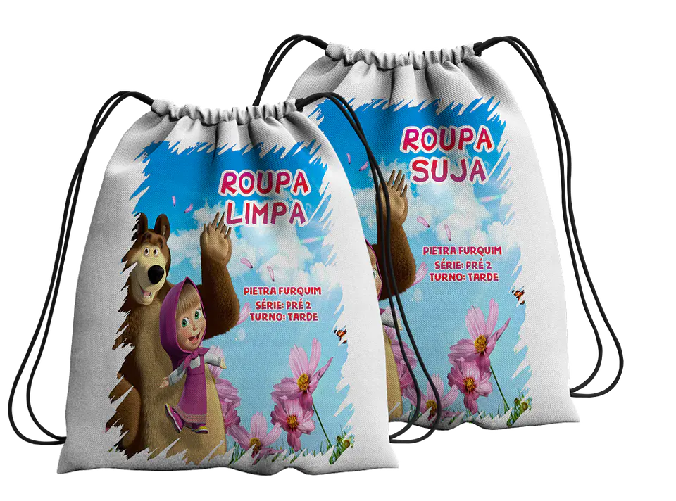 Conjunto de Sacos de Roupa Limpa e Roupa Suja – Coleção Escolar & ATLs 17