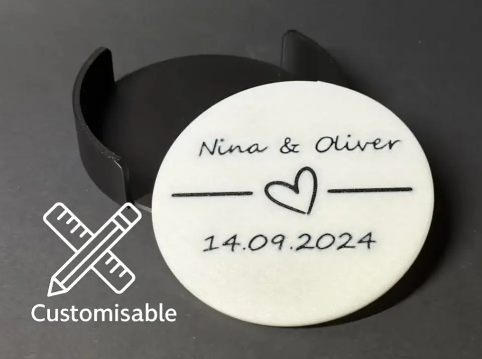 Conjunto de Descansos de Copo Personalizados (6 Unidades com Suporte) 1