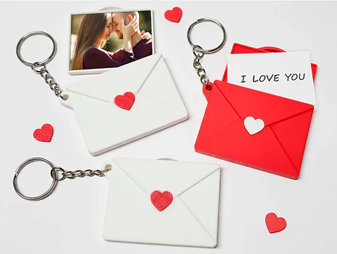 Porta-Chaves Carta de Amor Personalizado com foto
