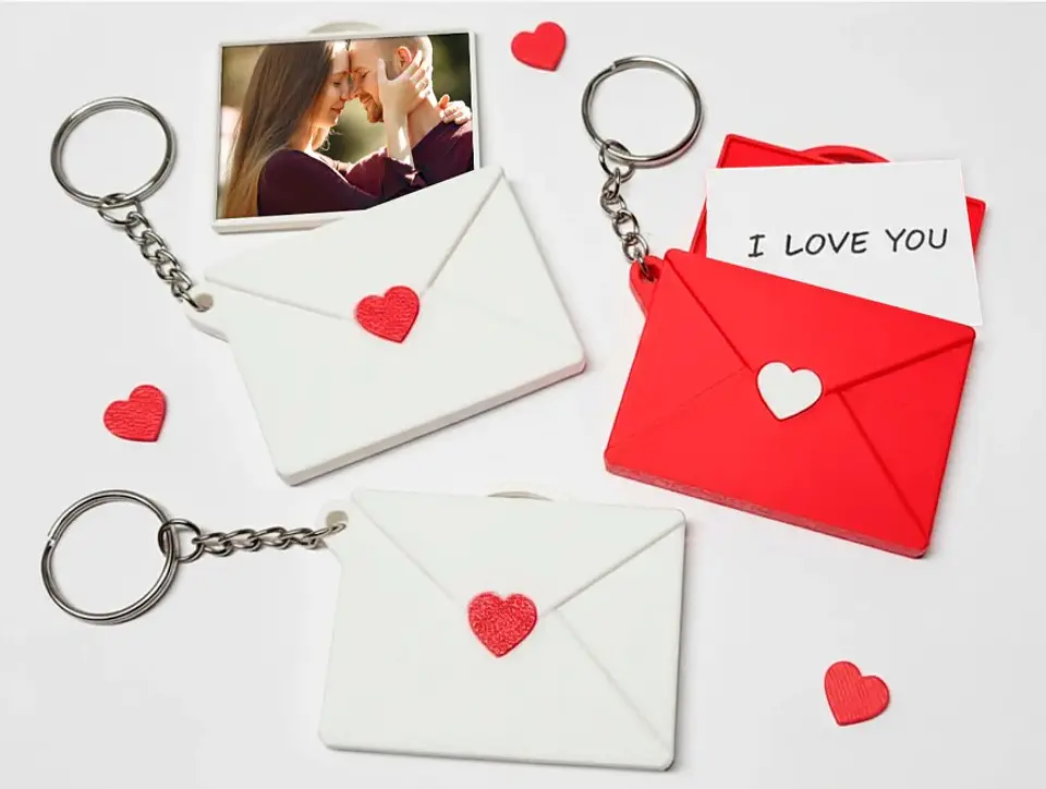 Porta-Chaves Carta de Amor Personalizado com foto 1