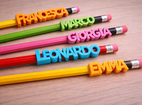 Identificador de Lápis Personalizado com Nome em 3D