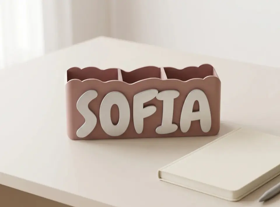 Porta-Lápis de Mesa Personalizado em 3D 1