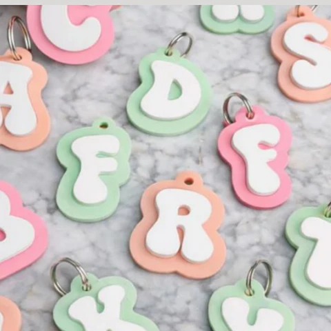 Porta-Chaves com Letras Personalizados em 3D