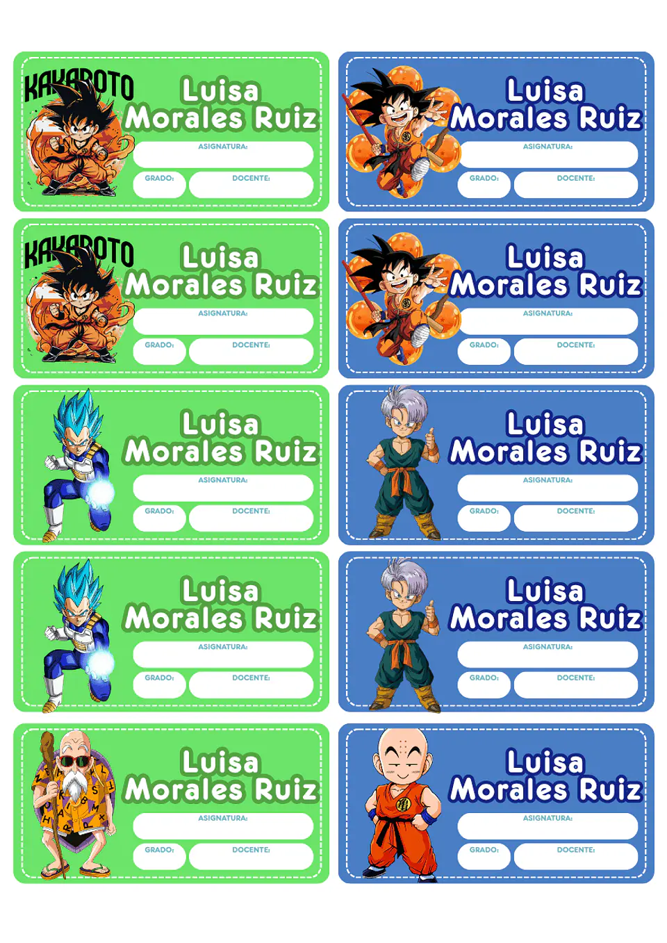 Etiquetas Escolares Personalizadas 1