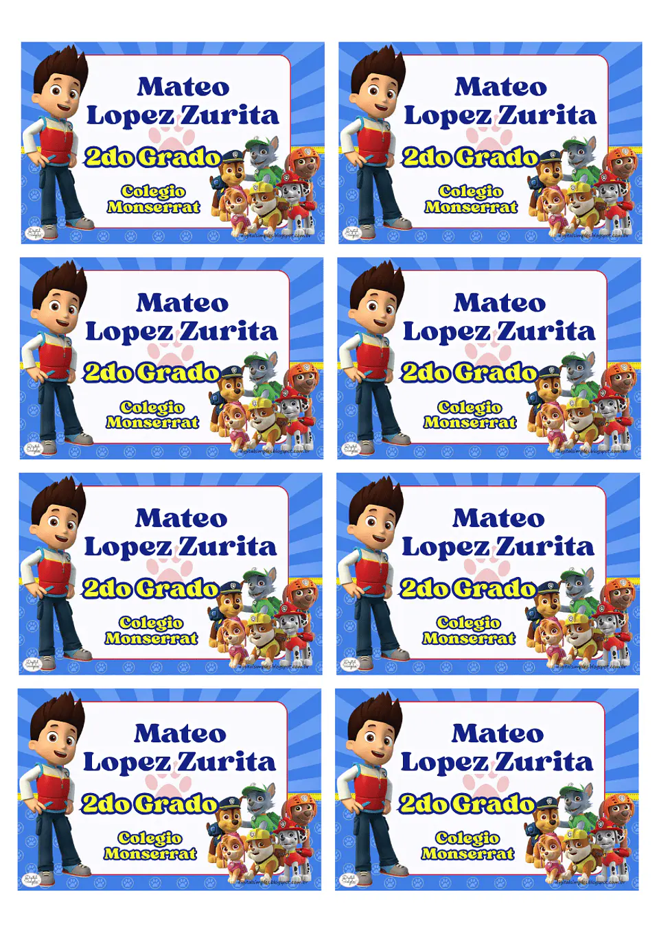 Etiquetas Escolares Personalizadas 8