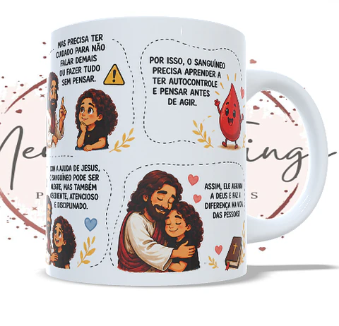 Caneca Conversa com Jesus – Temperamento Sanguíneo: Um Presente de Deus