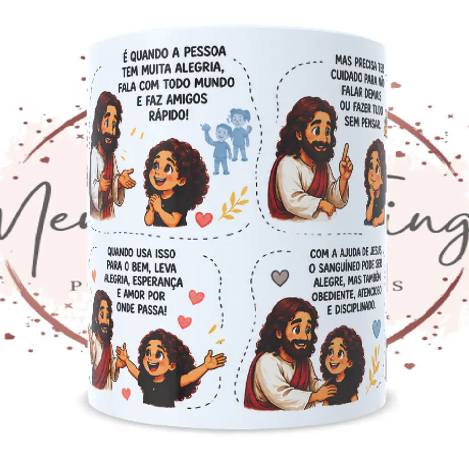 Caneca Conversa com Jesus – Temperamento Sanguíneo: Um Presente de Deus 3