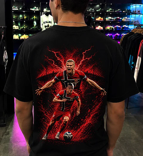 T-shirt Erling Haaland & Noruega – Coleção Exclusiva Viking Style