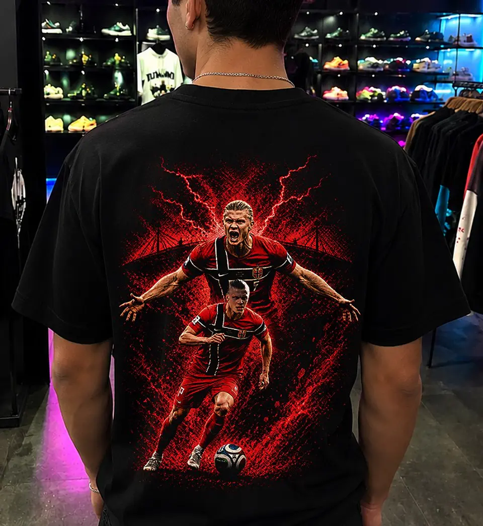 T-shirt Erling Haaland & Noruega – Coleção Exclusiva Viking Style 1