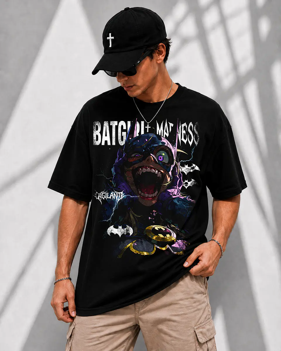 T-shirt Batman Batgirl Madness – Coleção Dark Comics Vintage Style 1