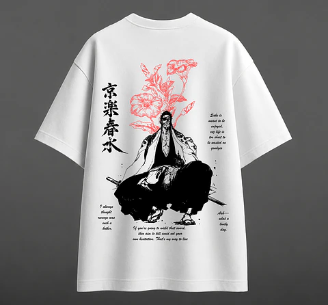 T-shirt Bleach Shunsui Kyoraku – Coleção Anime Streetwear Minimalist Style