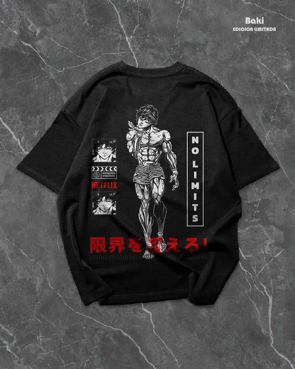 Coleção T-shirts Baki Hanma – Manga Panel & Martial Arts Streetwear Edition 3
