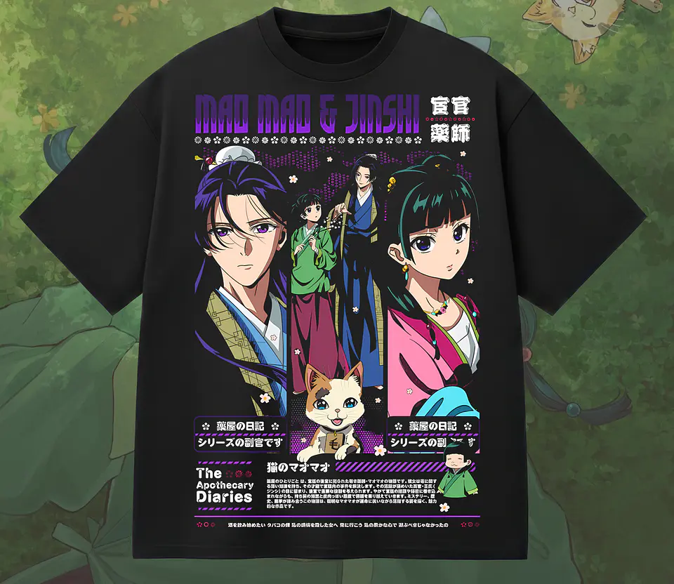 Coleção T-shirts Os Diários da Boticária – Maomao & Jinshi Aesthetic Edition 2