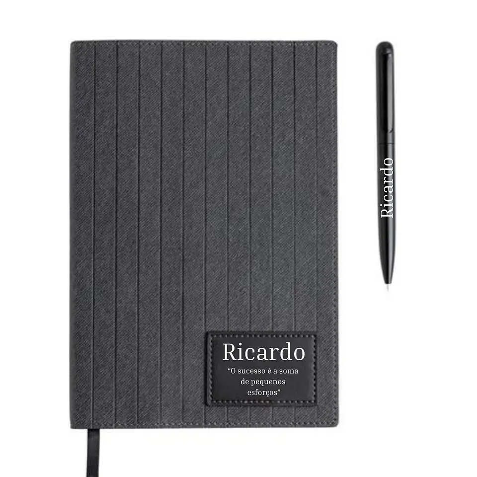 Set Davda Luxo Personalizado – Bloco A5 em PU com Frase Espetacular + Caneta de Metal  2