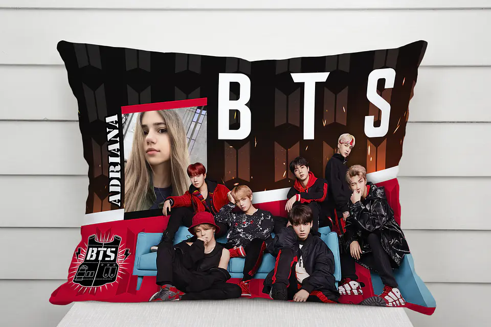 Almofada BTS Personalizada com Foto e Nome – Coleção ARMY K-Pop 1