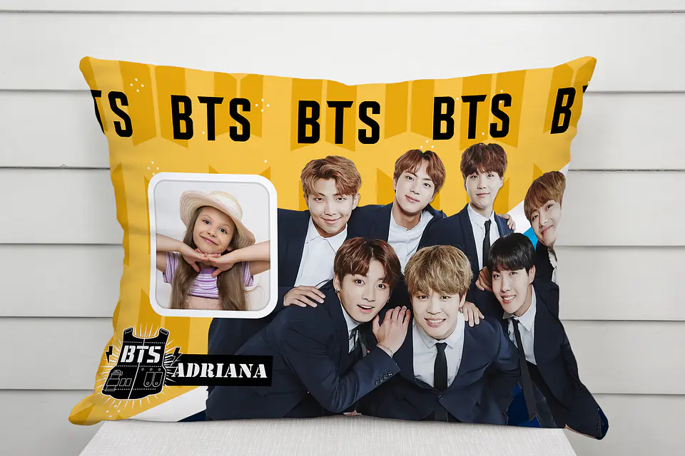Almofada BTS Personalizada com Foto e Nome – Coleção ARMY K-Pop 2
