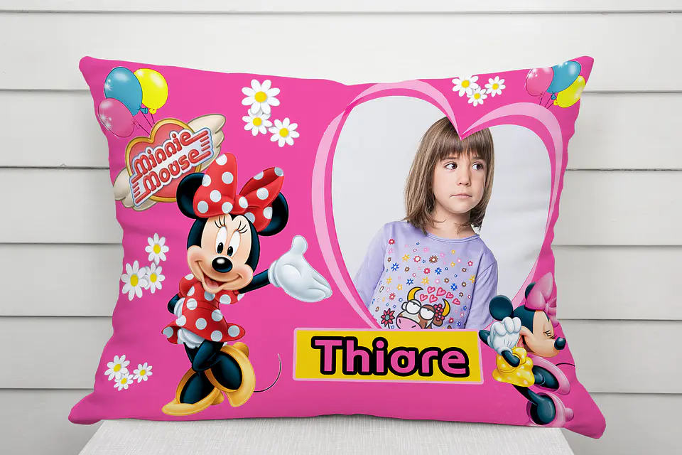 Almofada Disney Junior Personalizada com Foto e Nome – Coleção Infantil Mágica 2