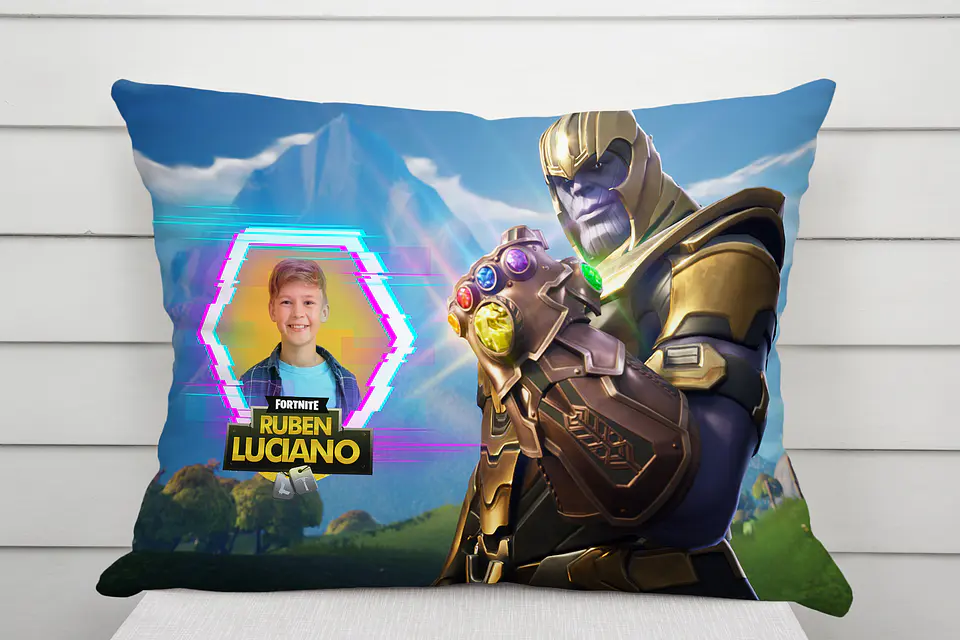 Almofada Fortnite Personalizada com Foto e Nome – Coleção Gamer Battle Royale 1