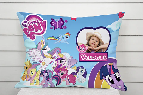 Almofada My Little Pony Personalizada com Foto e Nome – Coleção Magia & Amizade