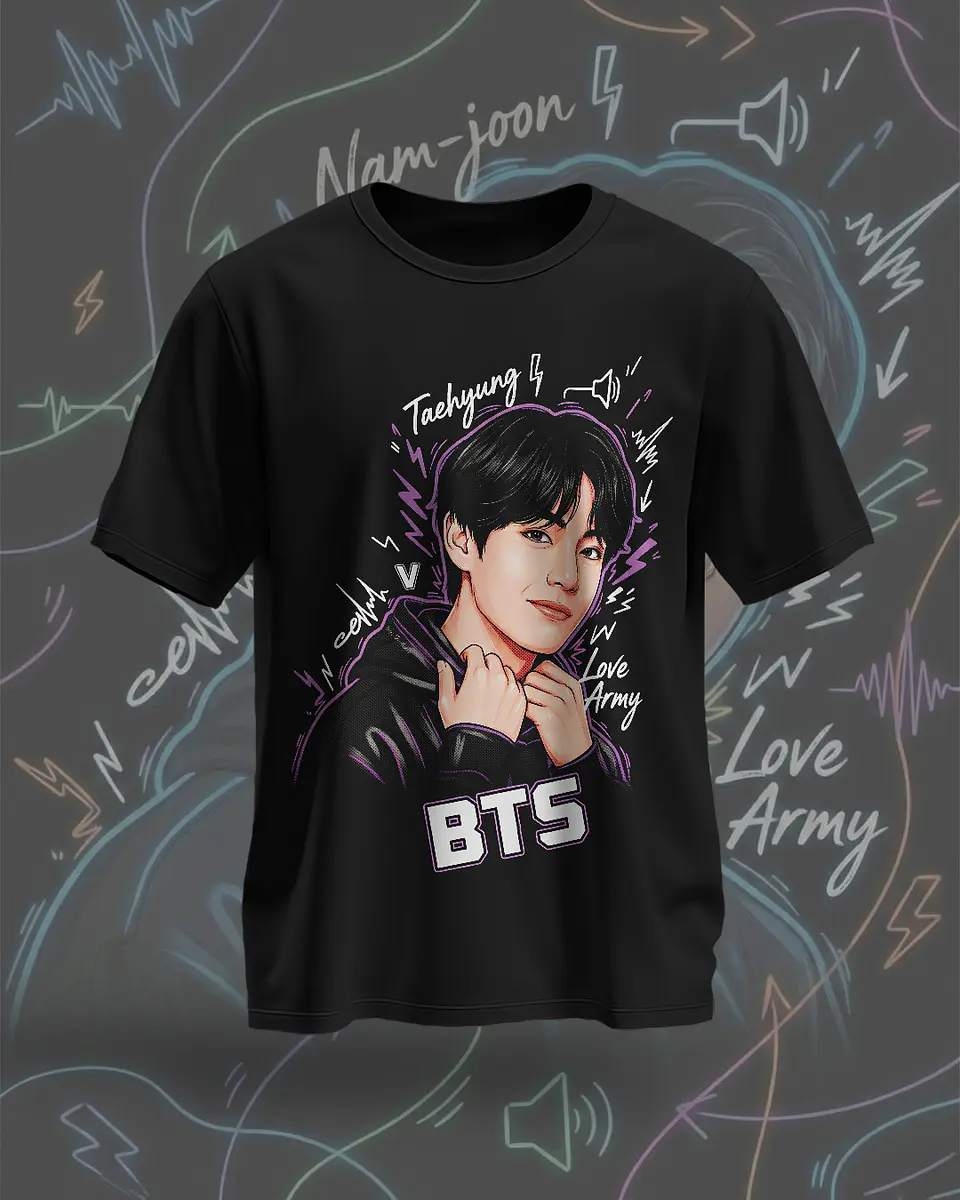Coleção Exclusiva de T-Shirts BTS – Sente a Energia do K-Pop com Estilo Premium! 2