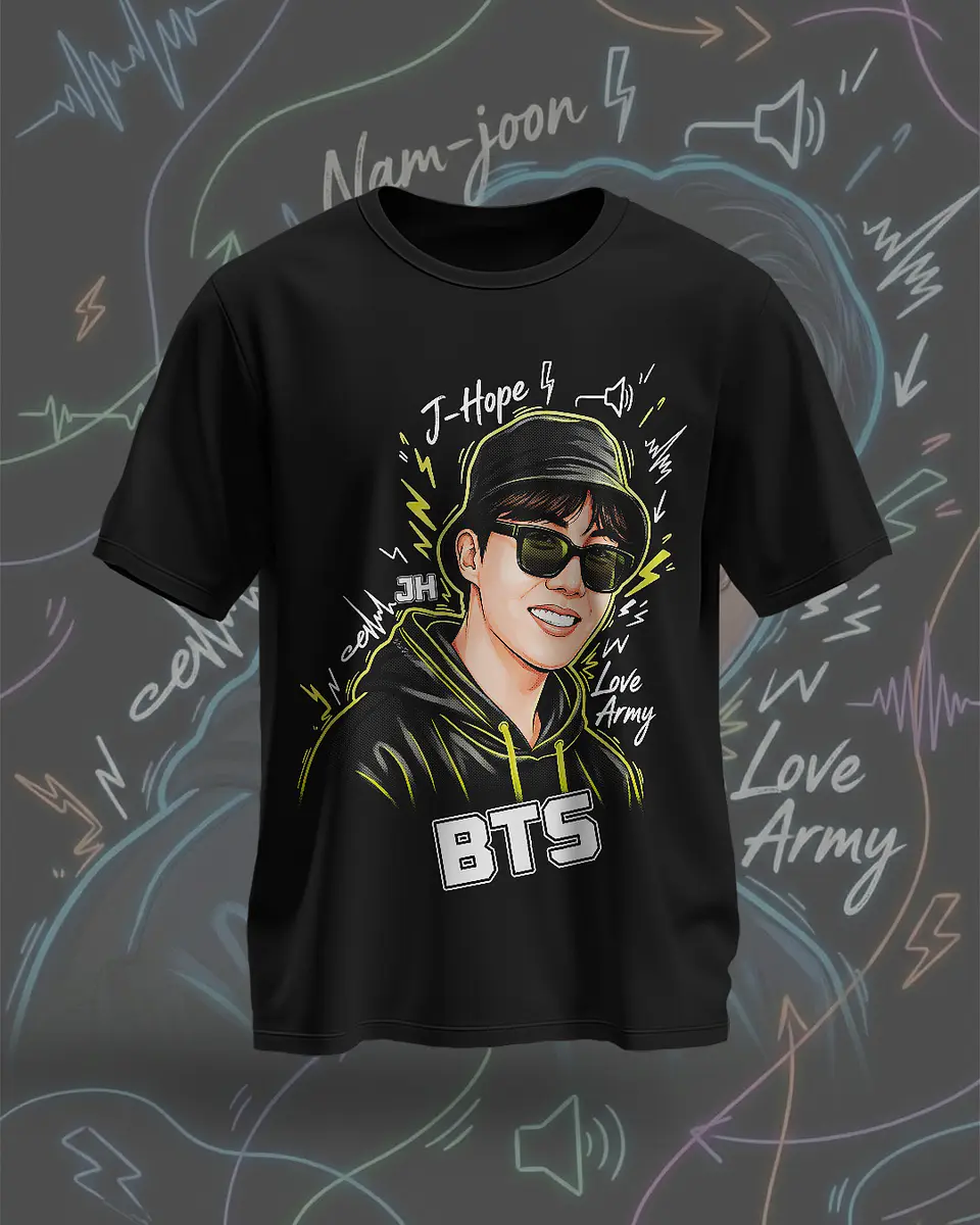 Coleção Exclusiva de T-Shirts BTS – Sente a Energia do K-Pop com Estilo Premium! 3