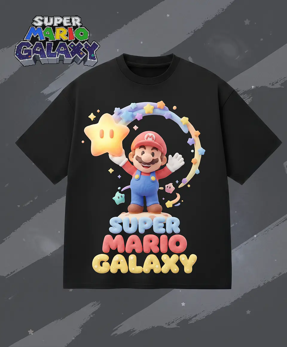 🚀 Coleção T-Shirts Super Mario Galaxy | Edição Especial Geek & Gaming Style 3