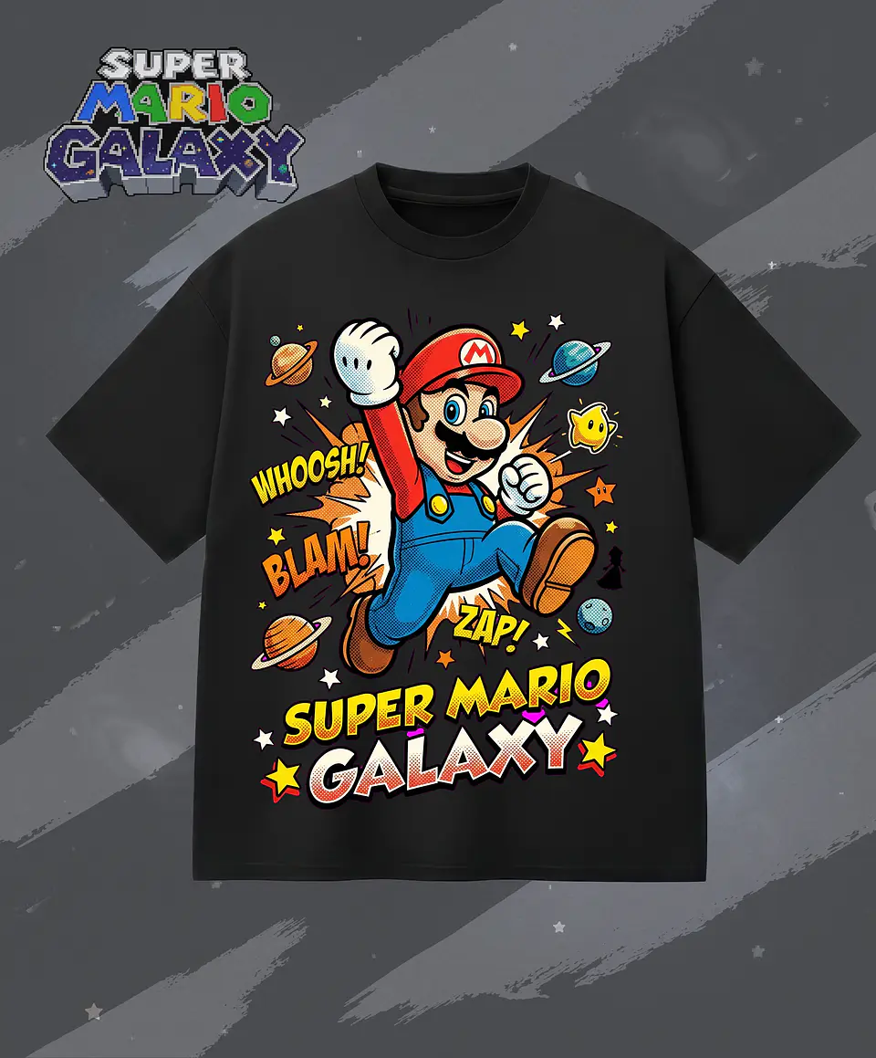 🚀 Coleção T-Shirts Super Mario Galaxy | Edição Especial Geek & Gaming Style 6