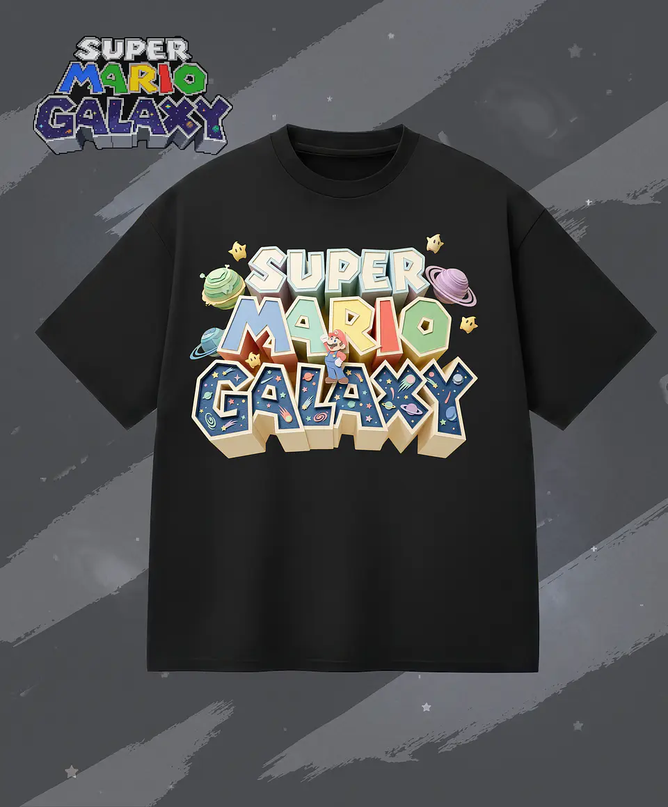 🚀 Coleção T-Shirts Super Mario Galaxy | Edição Especial Geek & Gaming Style 7