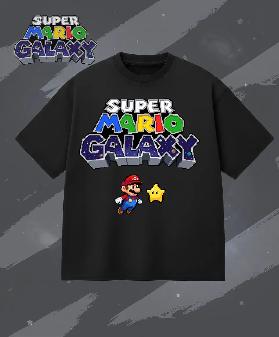 🚀 Coleção T-Shirts Super Mario Galaxy | Edição Especial Geek & Gaming Style 8