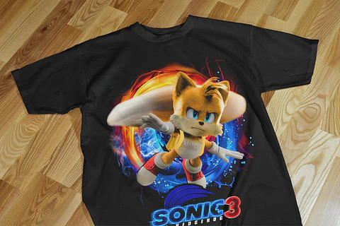 T-shirts Temáticas Inspiradas no Universo Sonic 3 ⚡🔥